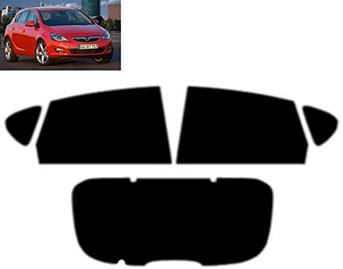 Passgenaue Tönungsfolie für-Opel Astra J 5-Türen 2010-2014 Heck/Seitenscheiben (05% Tiefschwarz)