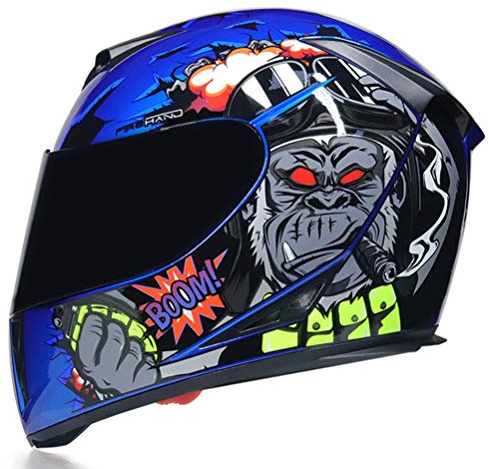 Motesen Full Face Motorcycle Helmet Motocross Racing Man Woman Double Lens Sun Visor Full Face Helmet Motorbike