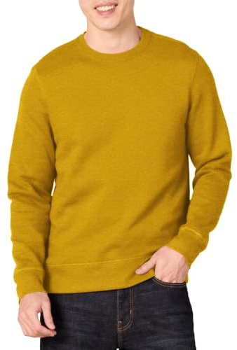 Amazon Essentials Sweat-Shirt à col Rond en Polaire (Grandes Tailles Disponibles) Homme, Or, S