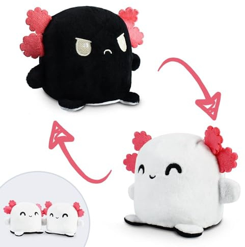 TeeTurtle - Plushmates - Magnetic Reversible Plushies that hold hands when happy - Axolotl - Huggable and Soft Sensory Fidget Toy Stuffed Animals That Show Your Mood - Gift for Kids and Adults!