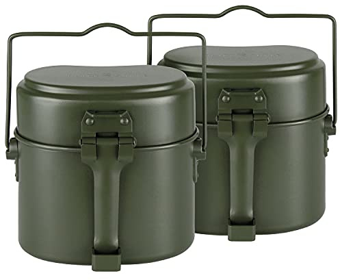 Black Snake® Camping-Kochgeschirr Set | Outdoor-Kochset für Picknicks, Festivals und Wanderungen | Bundeswehr-Campinggeschirr Aluminium