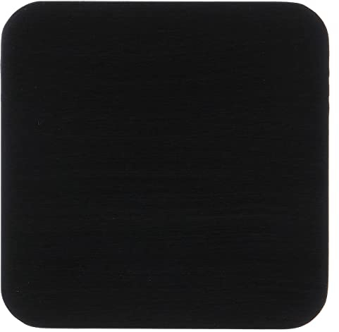 Holyart Piattino Quadrato portacandela Striato Alluminio Nero 10 cm