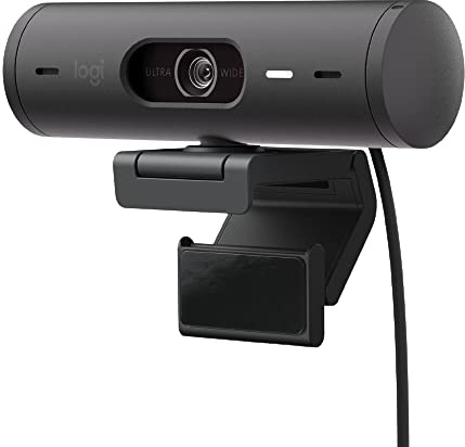 Logitech Brio 501 Full HD Webcam with Auto Light Correction, Show Mode, Noise Reduction Mics, Privacy Cover, Works with Microsoft Teams, Google Meet, Zoom, Nintendo Switch 2 New GameChat Mode - Black