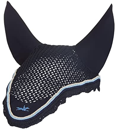 Schockemöhle Fly Veil Night dunkelblau Gehäkelte Fliegenohren mit elastischen Ohren, Größe:VB