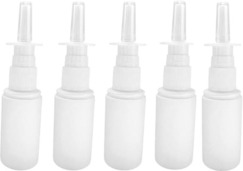 Confezione da 5 flaconi spray nasali in plastica da 30 ml e 1 oz – spruzzatore a nebulizzatore a nebulizzazione fine per pulizia nasale e applicazioni saline
