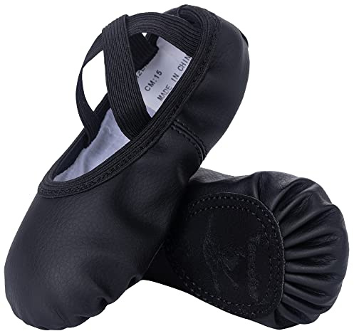 Tancefair Ballettschuhe aus Leder Ballettschläppchen Tanzschuhe für Mädchen Geteilte Ledersohle Gymnastikschuh Kinder und Erwachsene