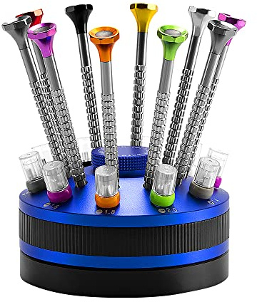 Präzisions-Schlitz- und Kreuzschlitzschraubendreher-Set, verschiedene Größen, mit 20 zusätzlichen Ersatzklingen, Uhrmacher-Schraubendreher-Set für Uhr, Schmuck, Brillen, 10-teilig