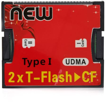BOWONG ADAPTADOR DE Lector DE PUERTO DUAL PARA MICRO SD/SDXC TF A FLASH COMPACTO CF TIPO 1 TARJETA DE MEMORIA