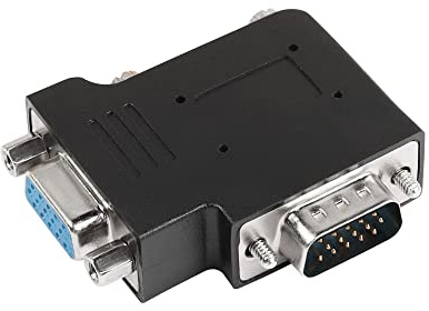 QIANRENON VGA-Adapter, 90 Grad rechtwinkliger Stecker, DB15 auf VGA, L-förmig, für TV, Computer, Monitor, Projektor, Schwarz
