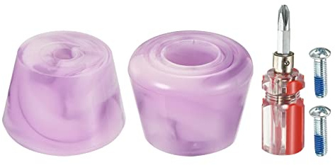 PATIKIL Ruedas Patines Pie Topes con Destornillador, 1 Par 82A Goma Freno Topes Bloque para Ruedas Patines Accesorios Reemplazo, Mixto Púrpura Blanco