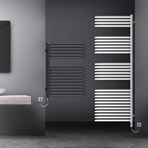 ML-Design Radiatore Scaldasalviette da Bagno Antracite 500 x 800 mm Termosifone in Acciaio Termoarredo Design Moderno Stendibiancheria Calorifero a Parete Barre Portasciugamani con Resistenza 300W