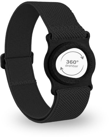 Diasticker® Dexcom G7 - Nastro di fissaggio | Supporto girevole a 360° | Cinturino per fissaggio Dexcom CGM, protezione sensore, fissaggio | Supporto: nero (medio: 25-35 cm, nero)