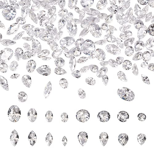 Pandahall 320 Stück Cubic Zirkonia Stein Tropfenform Diamant Pferd Auge Form Lose CZ Steine Facettierte Cabochons Edelsteine Perlen für Schmuckherstellung