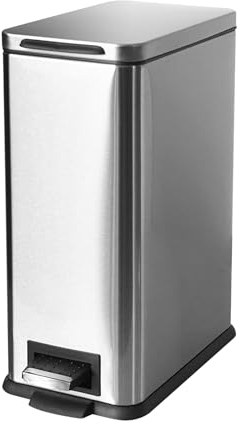 JM ·YIPENG Bathroom Bin 17L, Kitchen Bins Small Trash Can with Soft Close Lid,Slim Pedal Bin with Removable Inner Bucket for Home,Bathroom,Kitchen,Bedroom,and Office