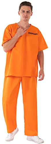 nezababy Costume de prisonnier pour homme et femme - Pantalon de prison - Tenue de prisonnier - Haut criminel Halloween