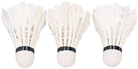 HERCHR Badminton-Federbälle, 3PSC Gänsefedern, Badminton-Federbälle, Hochgeschwindigkeits-Training, Weiße Badmintonbälle, Große Stabilität Für Outdoor-/Indoor-Sportarten