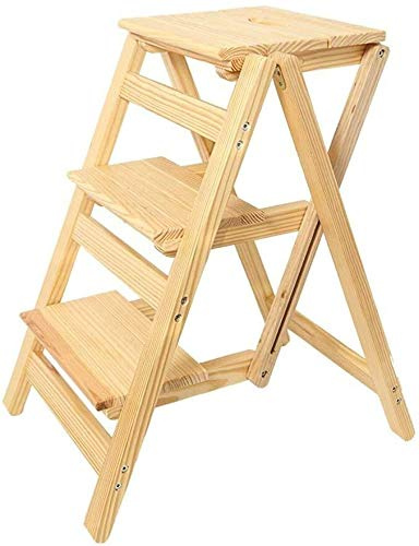 FanXus Scale a pioli Sgabello Pieghevole Sgabello a scaletta Libreria Pieghevole Sgabello a gradini Sedia Multifunzionale in Legno da Cucina per Ufficio Made in China