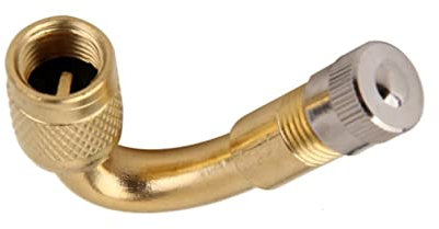 WOFASHPURET 2stücke Winkel Ventilverlängerung Metall Adapter Für Auto Motorrad Fahrrad Ventil Adapter Mit Metallkappe Robuste Reifenventilverlängerung in Gelb