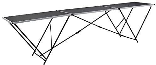 AUUIJKJF Tables Folding Pasting Table MDF and Aluminium 300x60x78 cm Furniture