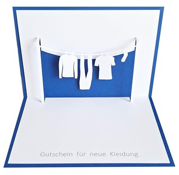 Gutschein für neue Kleidung - Pop up Karte