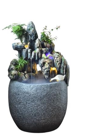 Gartenbrunnen Steingarten-Wasserbrunnen-Dekoration, zirkulierende Wasserlandschaft im Innenhof, ökologisches Aquarium auf dem Balkon Gartenbrunnen