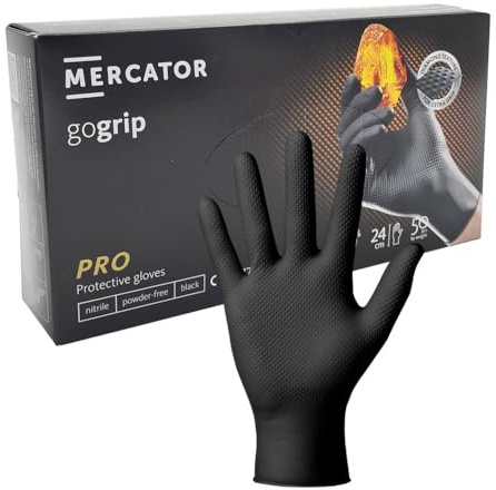 Mercator GOGRIP Schutzhandschuhe aus Nitril Schwarz -L- 50 Stk