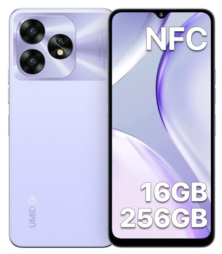 UMIDIGI 256GB NFC Mobile Phone,64MP+16MP,5000mAh Battery,16(8+8) GB RAM,A15 Android 13 SIM Free Unlocked Smartphone,6.7 inch HD+Screen,Type-C,4G Dual SIM/Face+Fingerprint Unlock/GPS/OTG-Purple