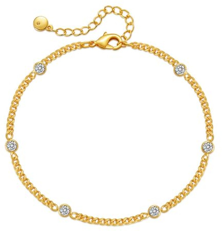 ankbrats Silber Fußkettchen für Damen-Verstellbar Doppelte Layered Fussketten-Wasserfest Frauen Mädchen Sommer Strand Schmuck Geschenk