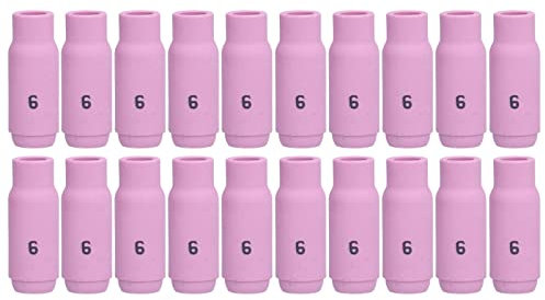 WIG-Aluminiumoxid-Düsen-Keramikbecher, 20 Stück WIG-Gaslinsenbecher für Luftgekühlte Schweißbrenner der Serien WP17 und 26