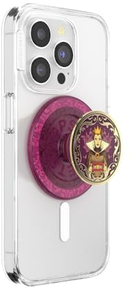 PopSockets Phone Grip for MagSafe, Secure Magnetic Phone Grip & Stand, Hands-Free Kickstand, Wireless Charging Compatible, Disney - Enamel Essence of Evil Queen