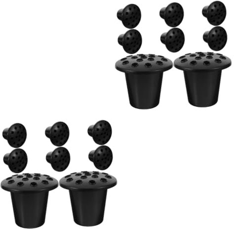 YARNOW 2 Juegos Maceta con Base De Loto Titular De La Flor De Lápida Inserto De Jarrón De Tumba Jarrón De Cementerio Jardineras De Cementerio Florero Floral El Plastico Black 8 Uds * 2