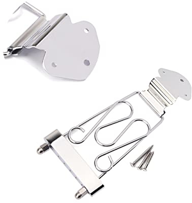 JOINPAYA Silberner Saitenhalter Für Archtop Jazzgitarre Mit Schrauben Höhenverstellbare Gitarrenbrücke Robustes Gitarrenzubehör Für Akustische Und Elektrische Folkgitarren