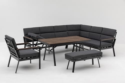 Gardissimo Nara XL Oak Rechts Dining Eck Lounge Set | mit Ecksofa, mit Esstisch