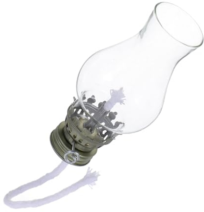 Warmhm Laterne Lampe Ersatzteile für Vintage Petroleumlampe Petroleumlampenschirm aus Klarglas Metallversteller Dochtbrenner für Camping und Outdoor Abenteuer