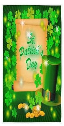 Gästetücher Glitzer St Patricks Kleeblatt Münzmütze Sporthandtuch Weich Handtücher Saugfähige Gästetuch Für Sport Strand Damen 40X70Cm