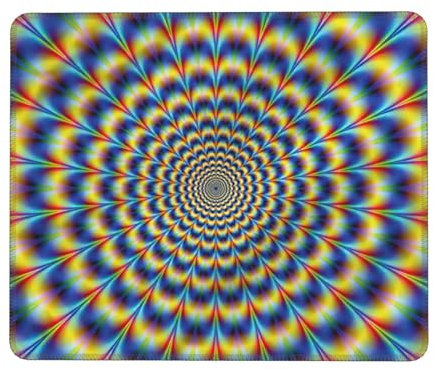 BBEXJIGY Alfombrilla de ratón con diseño de ilusión óptica en espiral, impresión GIF, base de goma, accesorios de decoración de escritorio