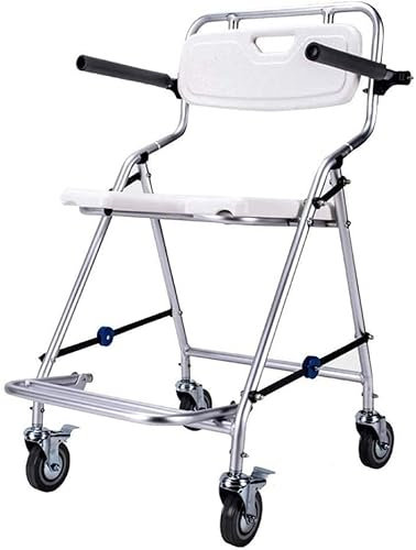 AYCDL Toilettenstuhl, Bade-/Duschstuhl Mit Armlehnen Und Rädern - Tragbarer, Zusammenklappbarer Badezimmerrollstuhlhocker - Für Behinderte, Ältere Menschen Und Verletzte Behin