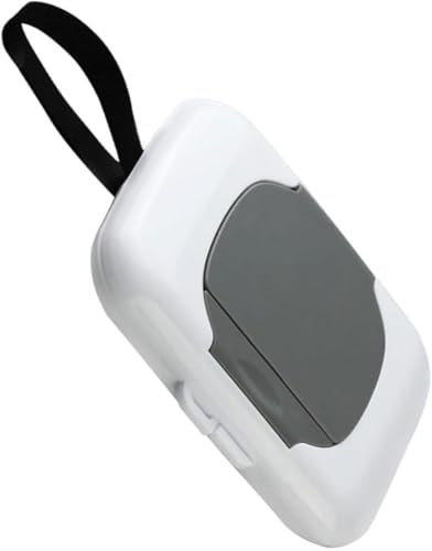 1Pc Travel Wipe Holder Reusable Wet Wipe Container Box Strollers Hanging Dispensers Refillable Wipe Case Safe Wet Storage Wipe Holders Wipes (Gray)