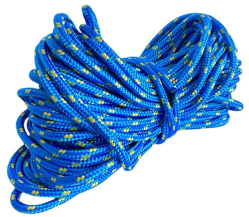 BK Shop Polypropylenseil 10 mm x 20 m | Geflochtene Schnur PP Blau, Wasserdichtes Seil mit Kern, UV-beständiges Zugseil, Polypropylen-Kordel für Bauwesen, Verkehr
