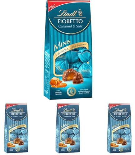 Lindt Schokolade FIORETTO Minis Beutel Caramel & Salz | 115 g Beutel | Kleine Pralinen mit Caramel & Salz Füllung umhüllt von Vollmilchschokolade | Schokoladen Geschenk | Pralinengeschenk