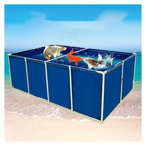 Segeltuch-Kulturteich, faltbarer Fischteich, Aquarium-Pool, Teich, Plastiktüte, PVC-Canvas-Pool-Teiche mit Ablaufventil, Aquarium, Garten, bewirtschaftet, für Trockenheit, Outdoor-Fischteich (1 x 1 x