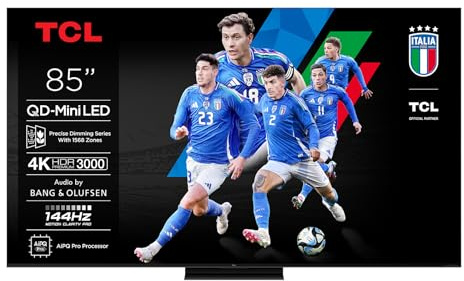 TV QD Mini LED Pro Tcl 85C79K 216 cm 4K UHD 2025 Aluminium brossé