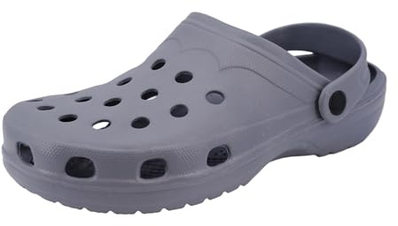 JOMIX Sabot Uomo Zoccoli in Gomma Eva Leggeri Antiscivolo Ciabatte da Spiaggia e Giardino Pantofole Estive Sandali Uomo da Mare e Piscina PU7884 Grigio 41