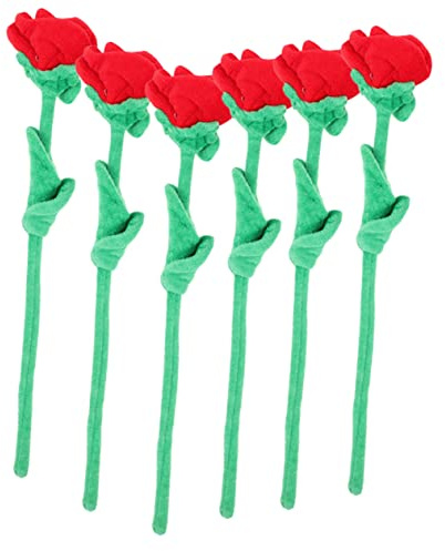 BESTOYARD 6 Piezas Unidades Ramo Flores de Peluche con Flexible Rosas Suaves Decorativas para Hogar Floral Realista para Festivo