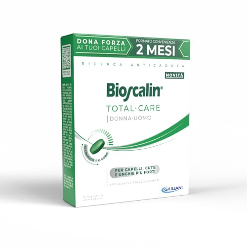 Bioscalin TOTAL•CARE Integratore Alimentare con Attivi Naturali, per Capelli, Cute e Unghie più Forti, per Donna e Uomo, Senza Glutine, 60 Compresse