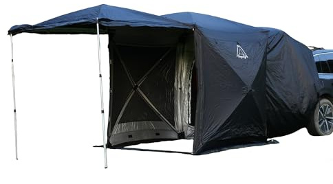 TENPLAY Universal Car Tailgate Tent, 2m x 2m Large Instant Cabin, SUV Tent with Lobby Room, UV Protection & Quick Setup, 210D Silver Coated Oxford, for Camping, Festivals, Travel