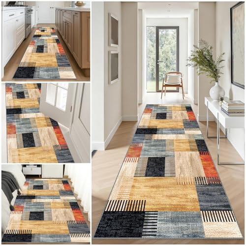 Tehocwiz Alfombras de Pasillo Larga, Alfombra Corredor Antideslizante 100 x 120 cm Alfombras de área Lavable, Alfombra Comedor Pasillo para Entrada Cocina Dormitorio Lavandería