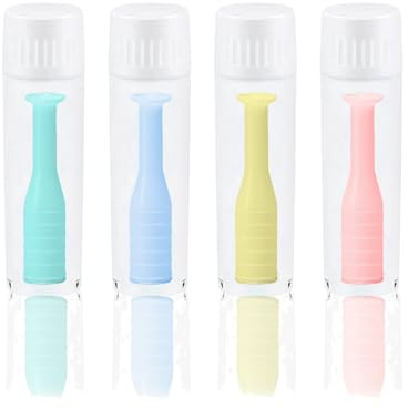 HUVZOR 4 Pezzi Ventosa per Lenti contatto, Applicatore Lenti Contatto, ventose per lenti Contatto Rigide, Inseritori Lenti Contatto Silicone, Igienici Facili Usare, Ideali per Uso Quotidiano Viaggi