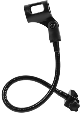 Microphone Holder Adjustable Clip on Bracket for Home and TV | Mic Arm, Black Iron Spray Painted Finish, Wide Compatibility, Hands Free Use, Stable Clamp Design