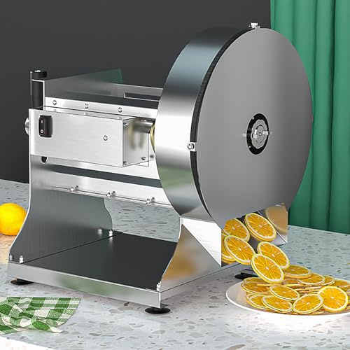 Affettatrice elettrica manuale, spessore regolabile 0-10 mm, triturazione 3 mm, capacità 150 kg/ora, velocità 130 giri/min, per patate, cetrioli, limoni